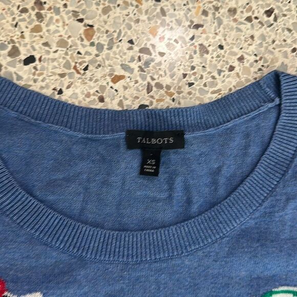 Talbots lightweight blue dog sweater dachshund blue XS - Picture 4 of 6